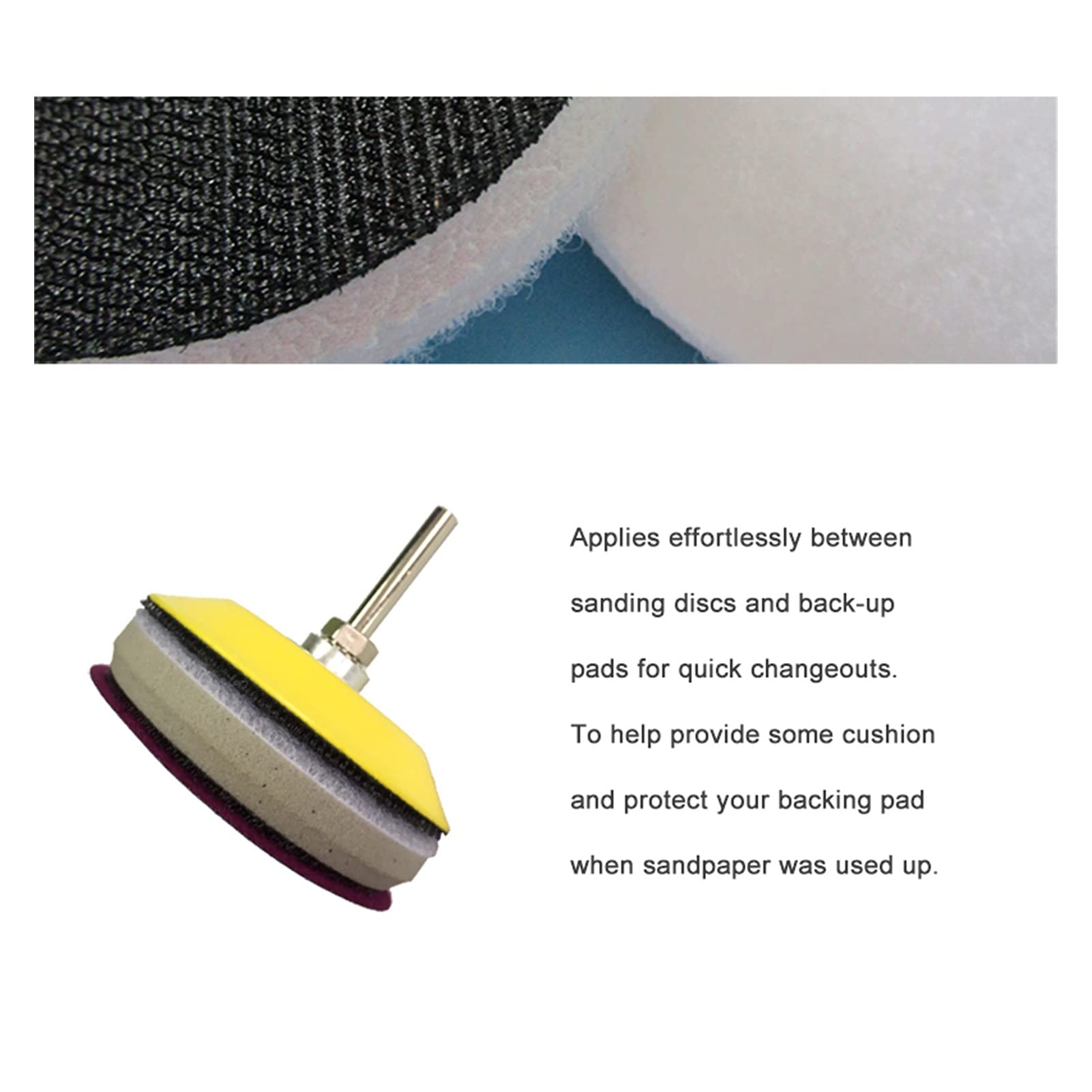 Tampon de polissage 5pcs Cougrés de chanfreinée haute densité de 3 pouces 75mm Outil d'alimentation Accessoires Crochet et boucle