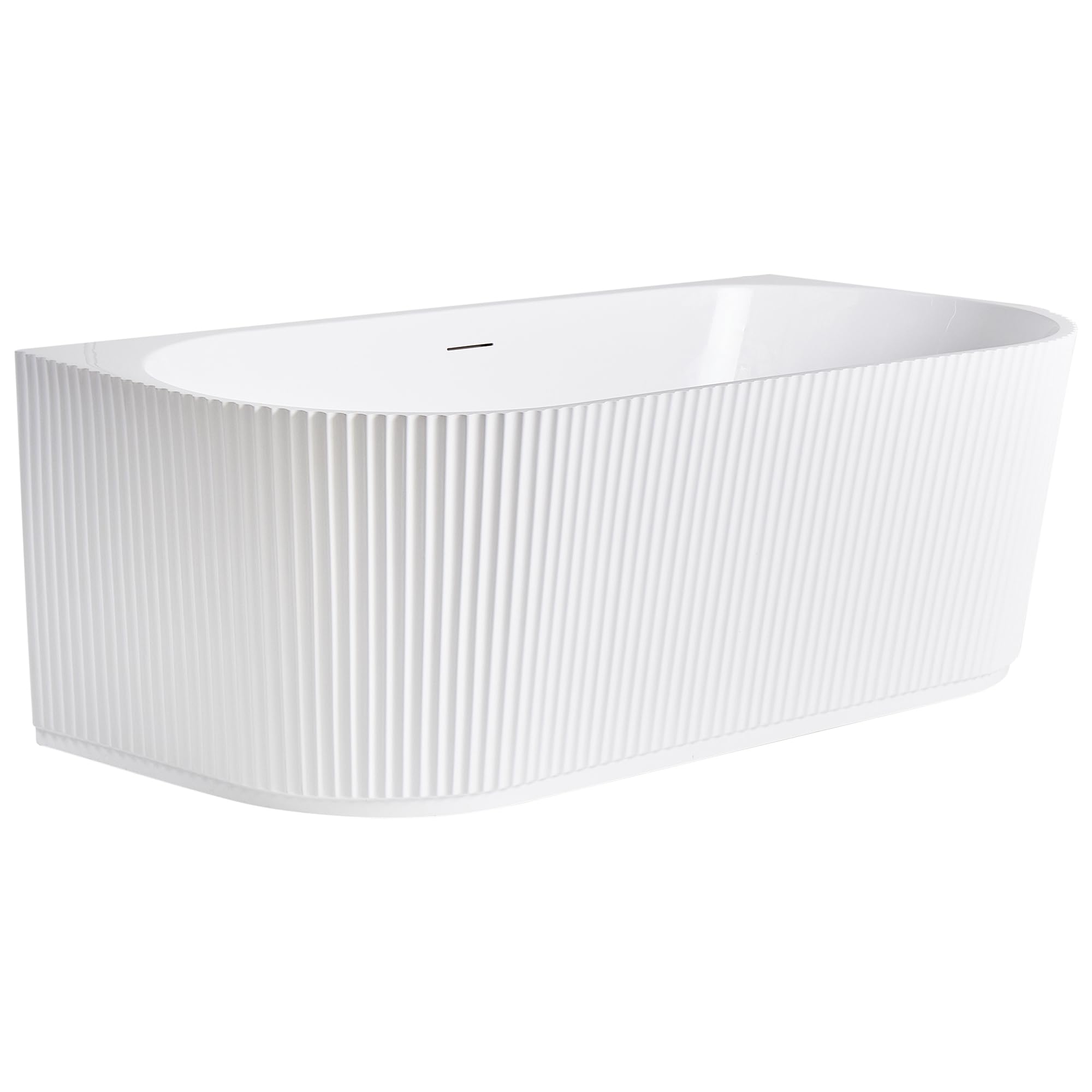 Bañera independiente moderna 170 x 80 cm acabado acrílico estriado baño mate blanco Gocta