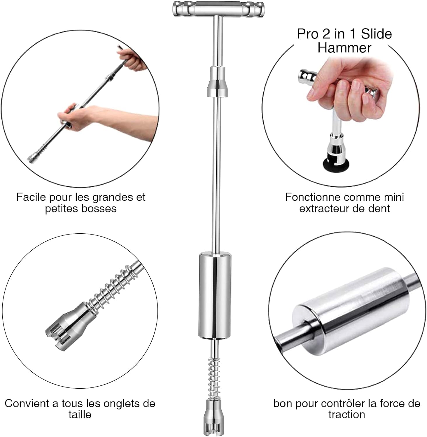 Manelord Ventouse Carrosserie et Kit Debosselage sans Peinture avec Pistolet à Colle, Debosselage Carrosserie, pour Voiture, Réfrigérateur, Moto Corps, Porte