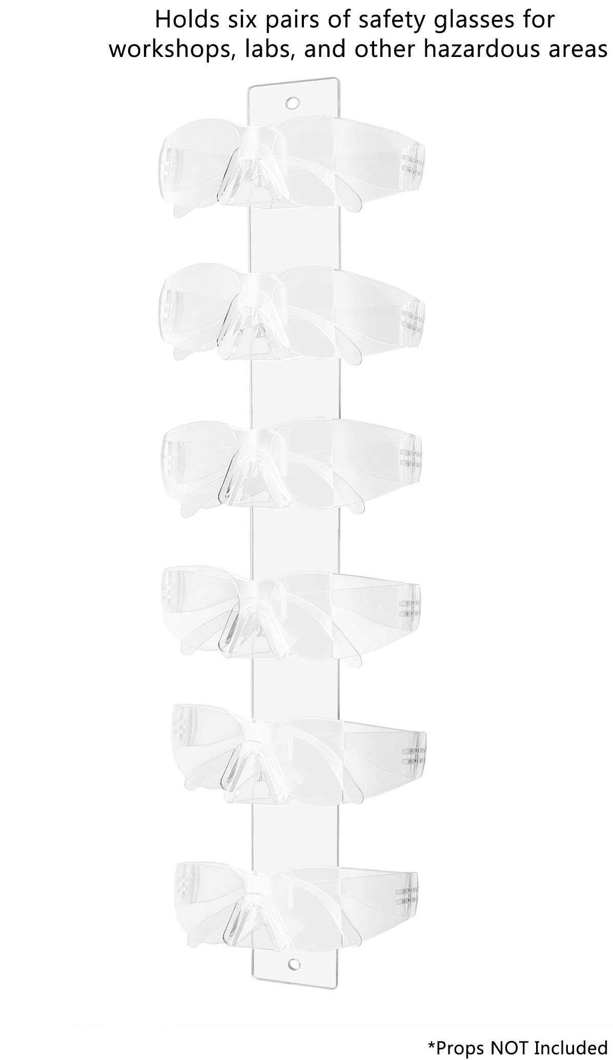 Marketing Holders 12 Pack Sunglasses Display 6 Tier with Hardware Wall Mount Eyeglasses Optical Outlets Medical Laboratory Clear Acrylic Organizing Rack