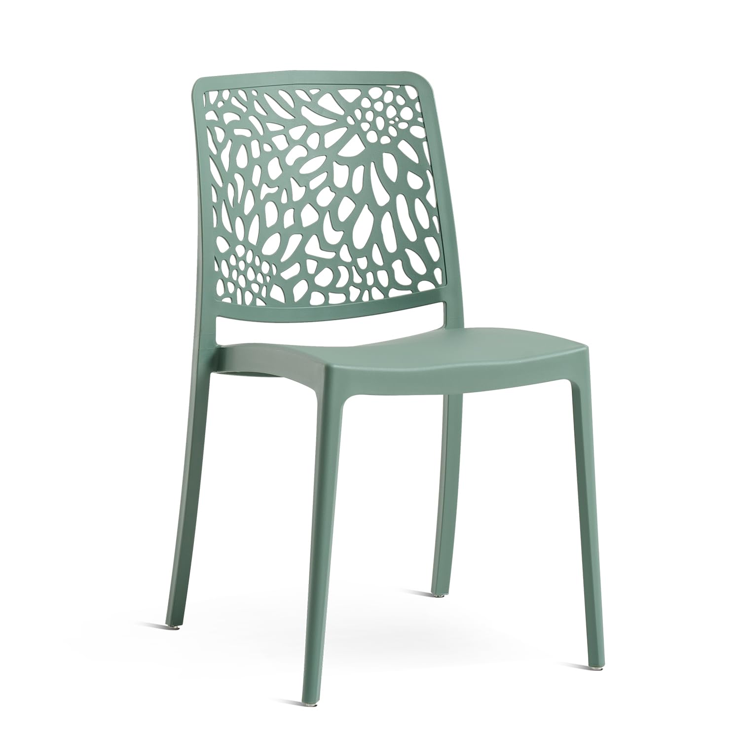 SIEDITI FUORI E DENTRO Chaises de Jardin en polypropylène avec Fibre de Verre, chaises empilables pour extérieur ou intérieur, Design Moderne et Naturel - Sole (6 chaises, Vert Sauge)