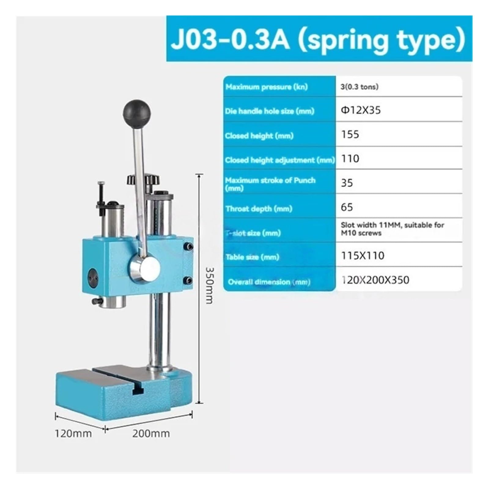 J03-0.2A/0.3A Pressa manuale for albero