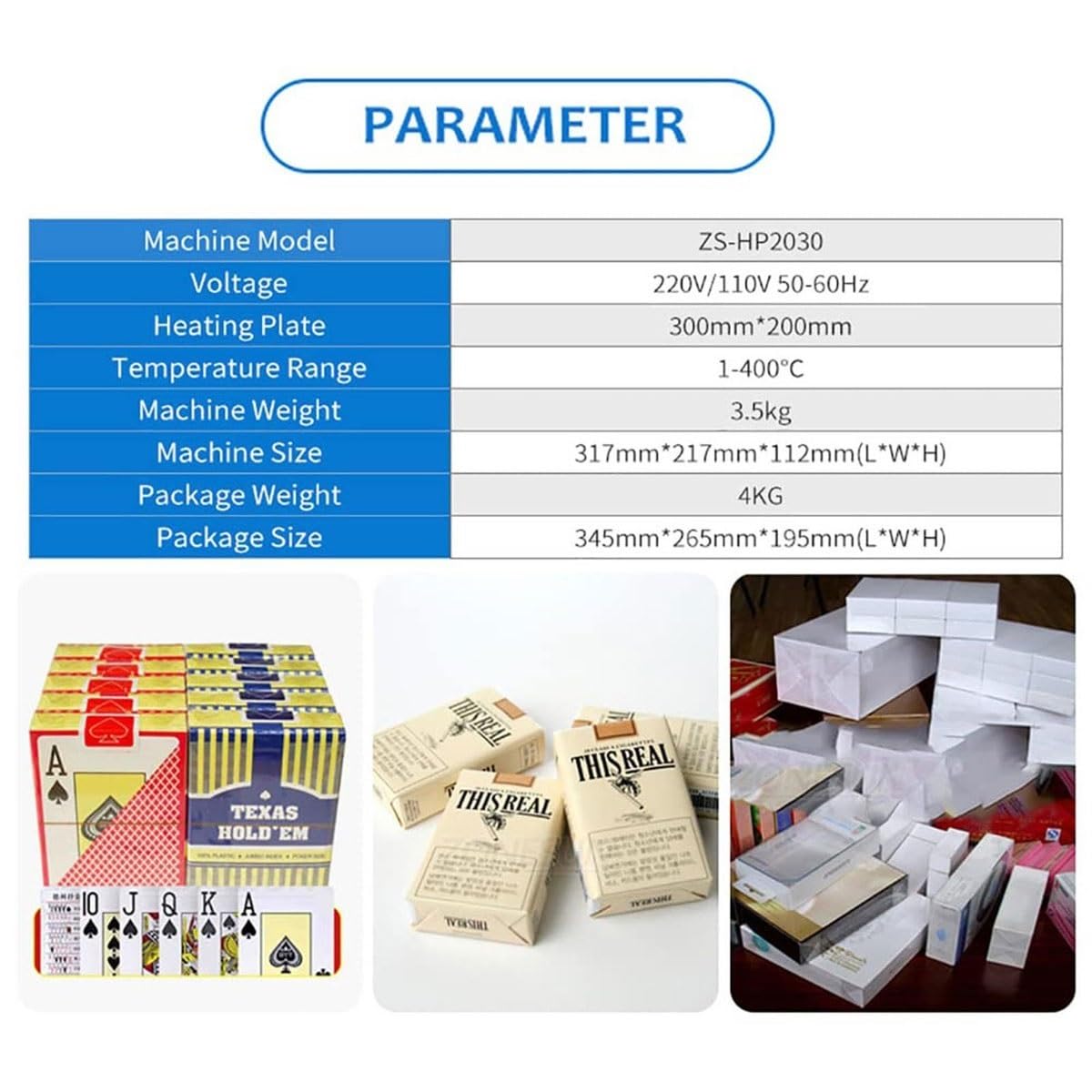 Machine de Scellage Thermique de Bureau Manuelle Machine d'Emballage sous Cellophane pour Cigarettes Cosmétiques Boîtes de Poker Film PVC Thermoscellable