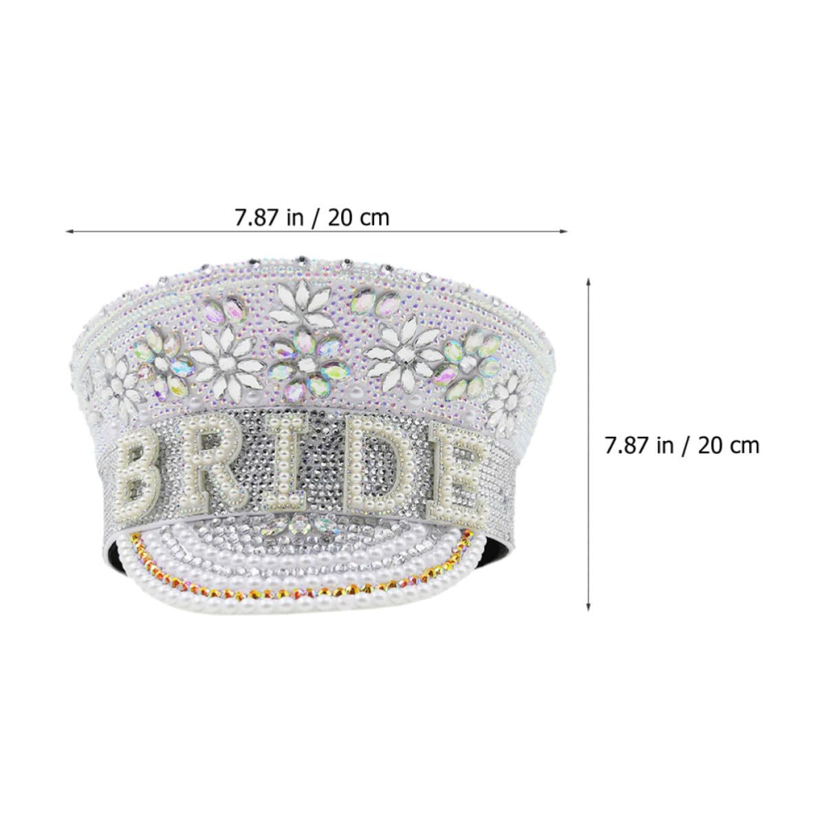 CRAFTHROU Sombrero Blanco Tamaño Ajustable Adecuado para Despedidas de Soltera y Cómodo Gemas para Mujer y Fiestas Obsequios