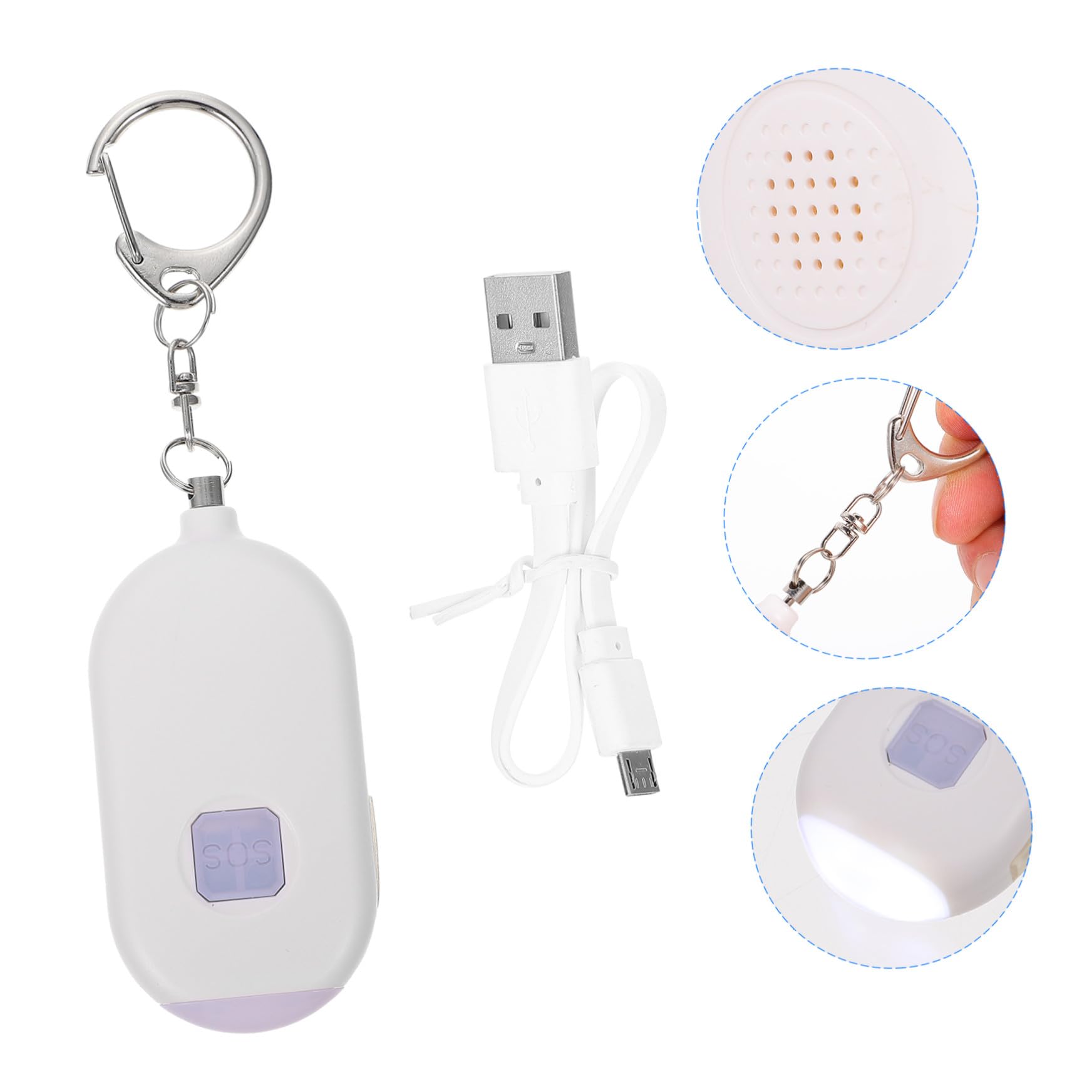 UKCOCO 3piezas Personal Alarm Led Flashlight for Women Emergency Safety Device for Outdoor Use Lightweight and Portable Personal Security Alarm