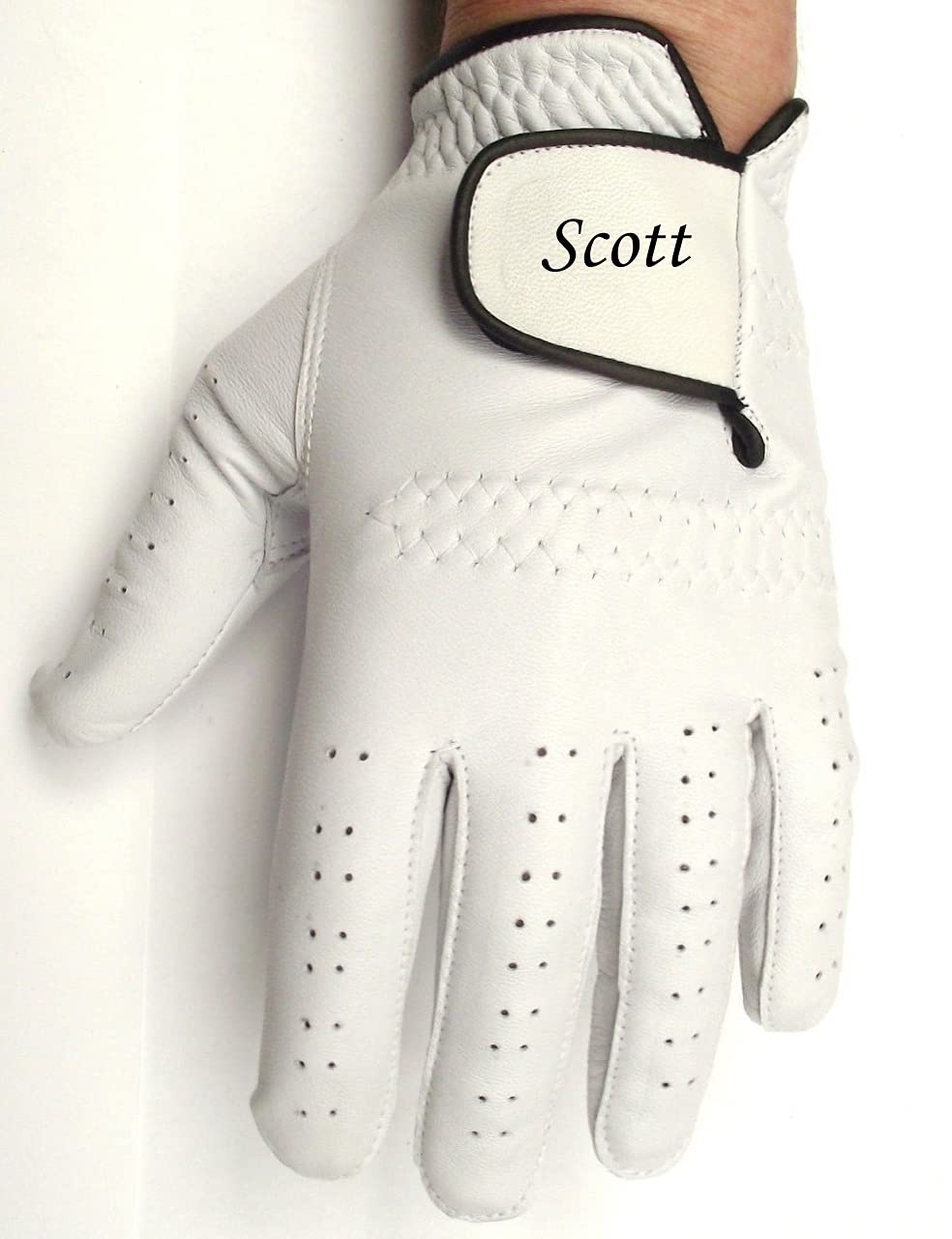 Towcester Leather Mens Golf glove Right or Left hand gloves that can be personalised (No Personalisation, S, Right)