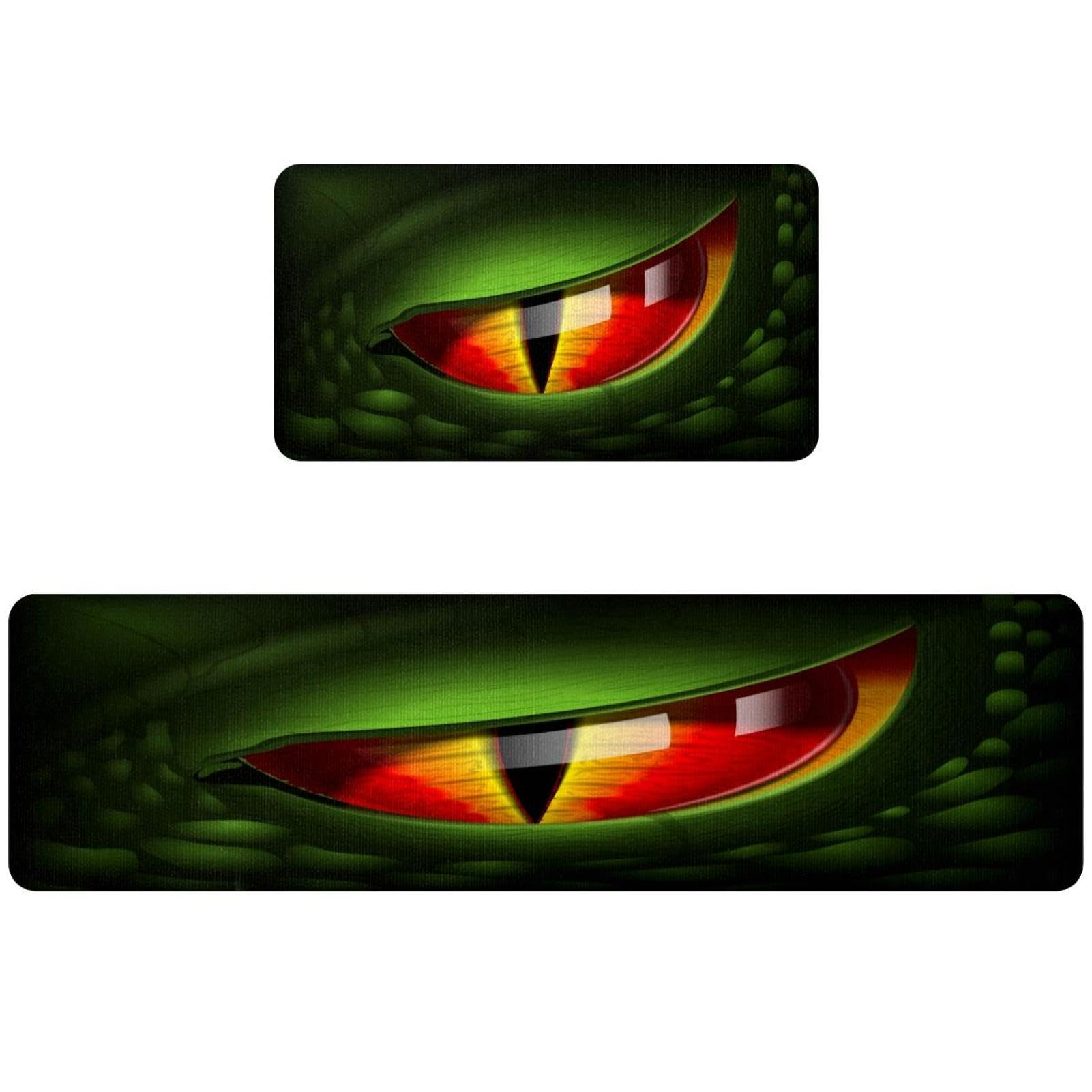 Tapete de cocina de 2 piezas VAPOKF de ojos verdes antideslizante