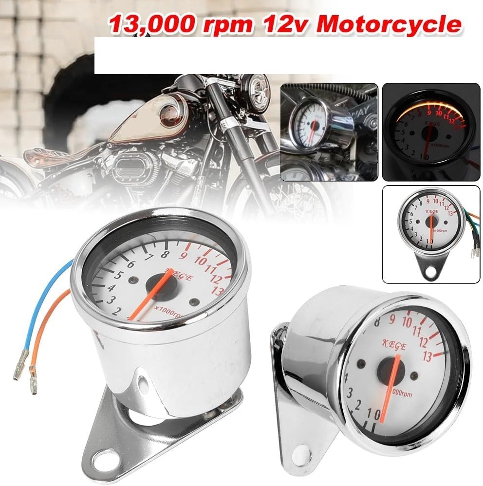 Motorcycle Odometer Gauge Universal Motorcycle Tachometer Signal Tachometer Odometer Gauge 13000RPM For
