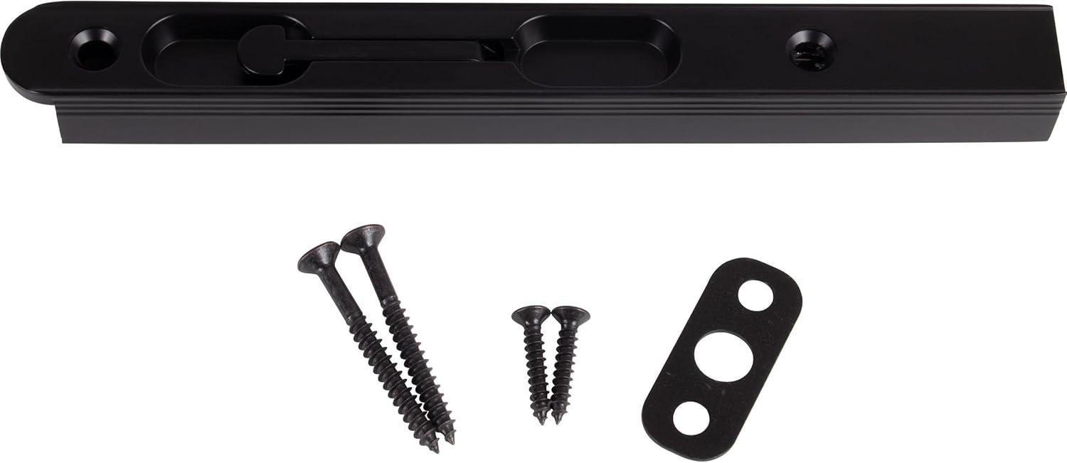 Stone Harbor Hardware フリップレバーフラッシュボルト、7インチ、マットブラック