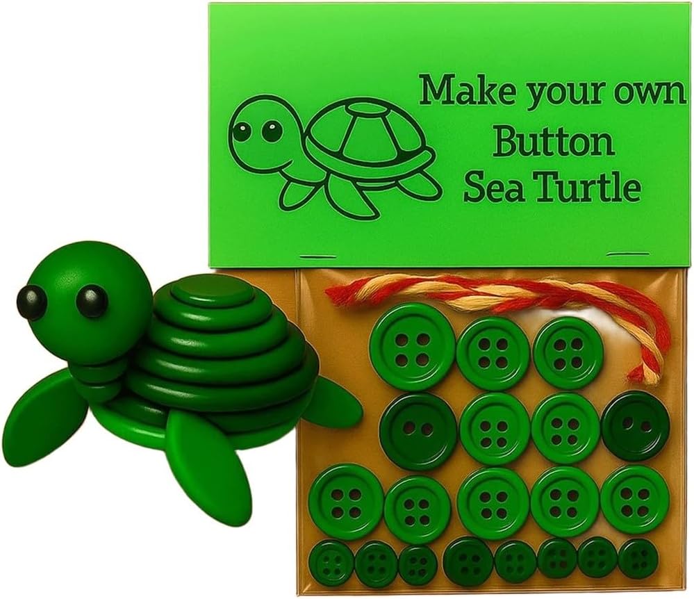 Holiday Crafting Kit with for acrylic Animal Buttons Featuring Rabbit Turtle Raccoon Squirrel Designs for DIY Christmas Decorations and Family Bonding (1pcs)
