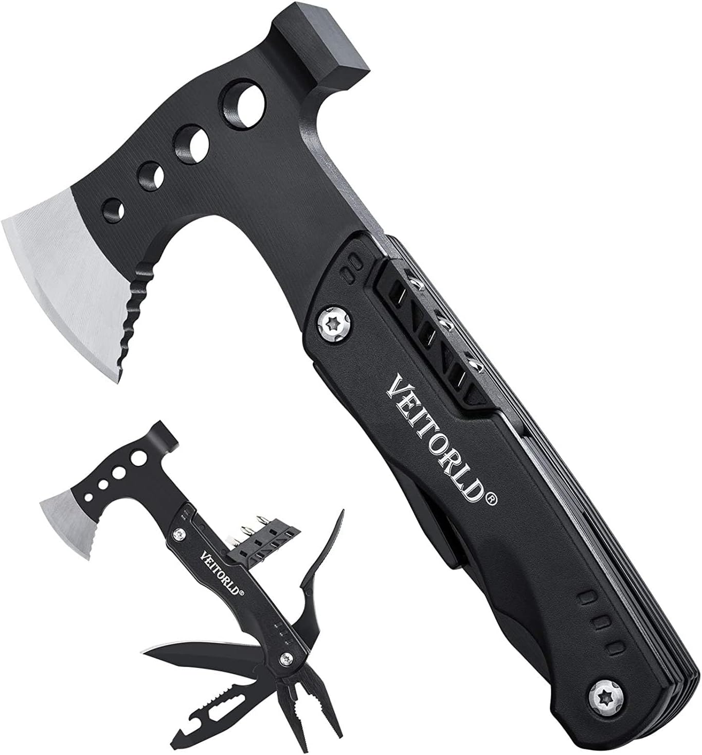 VEITORLD Fathers Day, Gifts for Men Dad Husband from Daughter Son, Survival Gear and Equipment, Multitool Axe Hammer Camping Accessories, Unique Hunting Fishing Gift Ideas for Him Boyfriend Grandpa