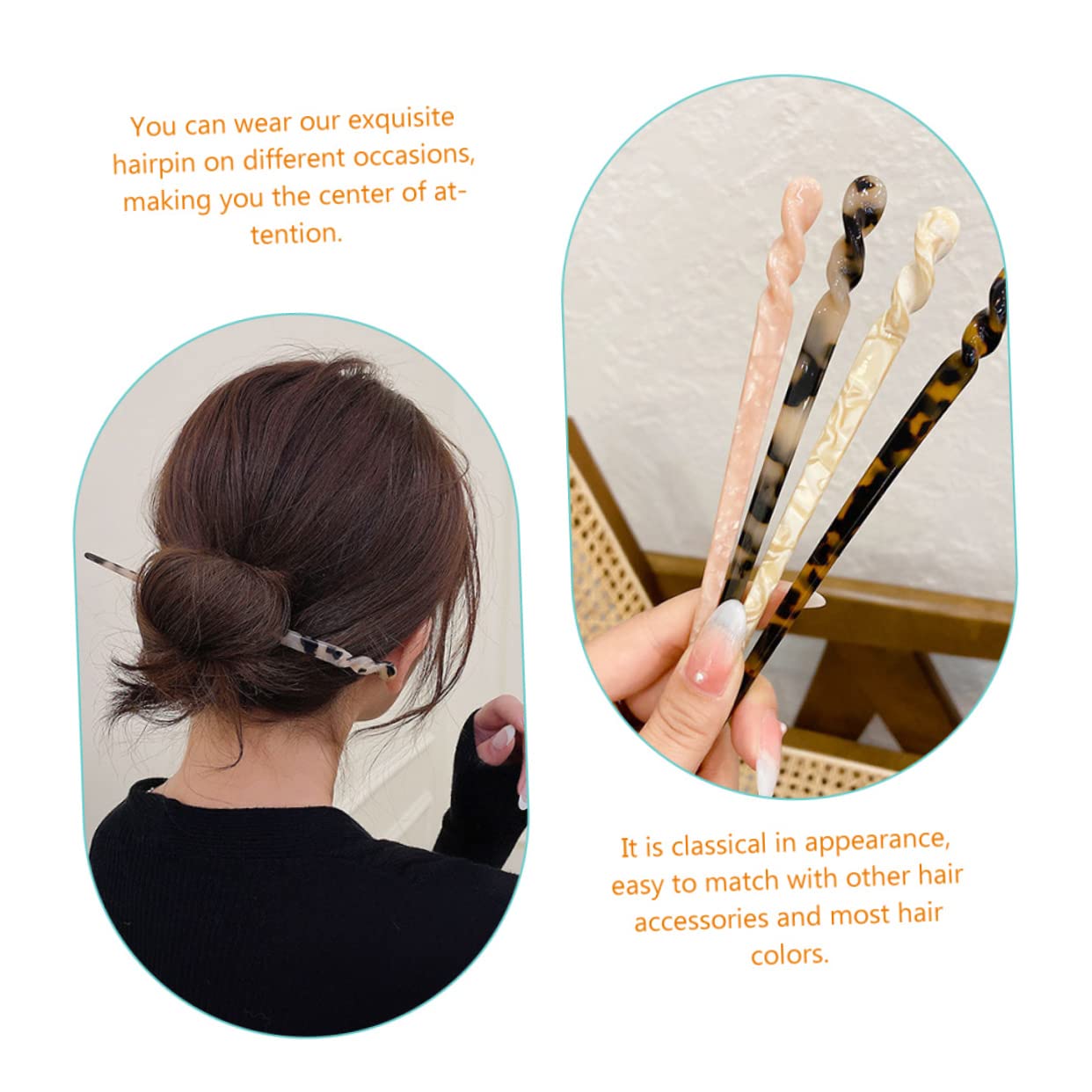 DOITOOL 24pièces Épingles à Cheveux Écailles De Tortue Acétate Pour Chignon Accessoires De Coiffure Élégants Outils De Stylisation Classiques Et