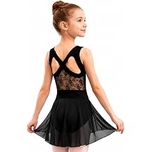 Girls Ballet Leotard Mesh Dance Dress Skirted Leotard