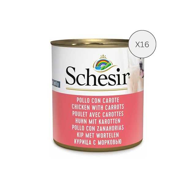Foto 2 de 3 de Schesir Comida Húmeda para Perro Pollo con Zanahoria - Paquete de 16 x 285 gr - Total: 4560 gr