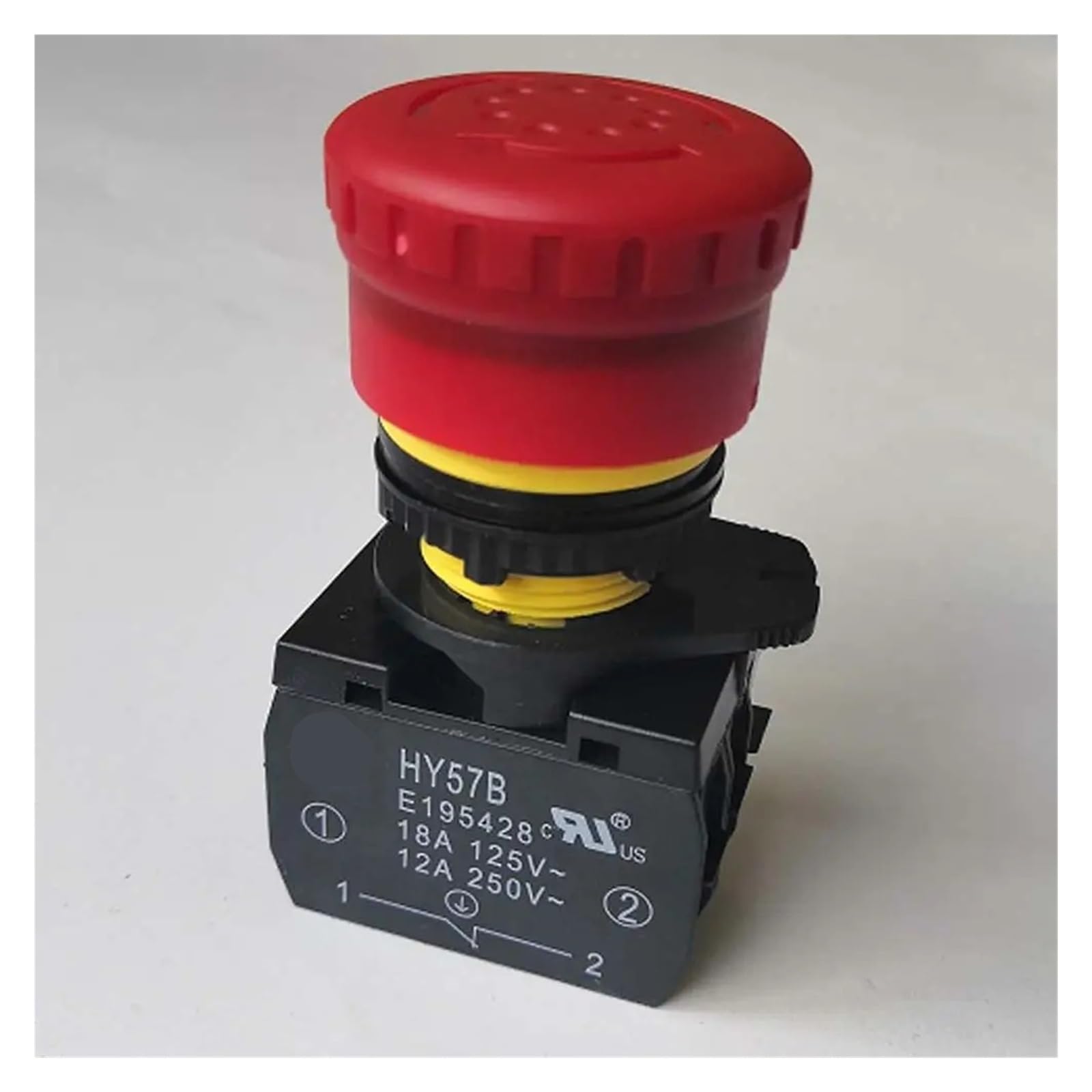 KEDU HY57B interruptor de botón parada emergencia interruptores industriales for equipos maquinaria 2NC 125 V/250 V/400 V 18/12/8A