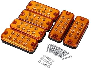 led clearance lights-Acouto 6pcs 12V 8 LED Bulb Marker Lights,Truck Trailer Side Marker Lights Turn Light Indicator Lamps Side Marker Lamps(yellow)