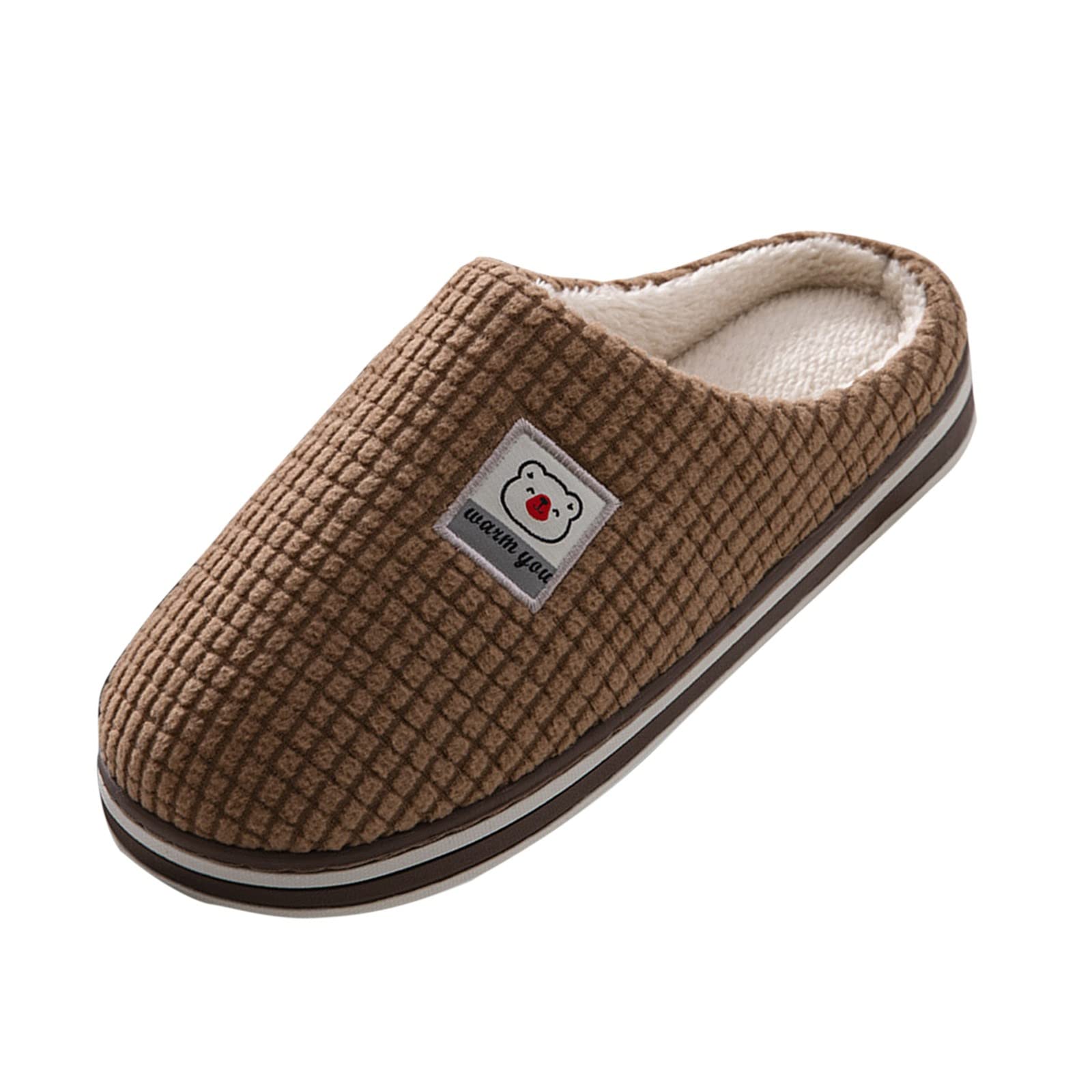 Men Slippers Autumn and Winter Fashion and Comfortable Indoor and Outdoor Solid Color Flat Bottom Warm Non Slip