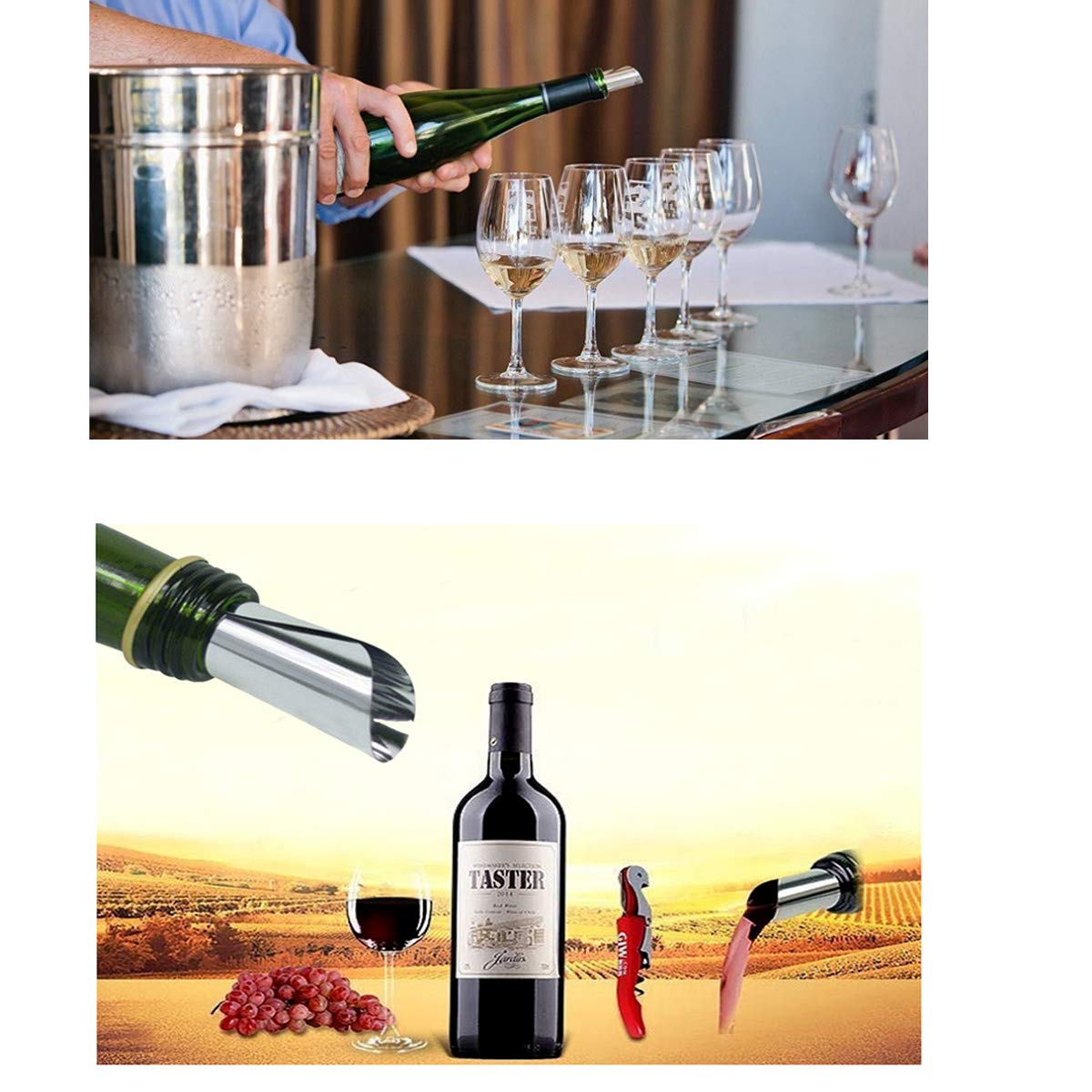 Salvagocce Per Vino In Alluminio - 60 Pezzi Riutilizzabili, Anti-Goccia Per Bottiglie - Foto 5