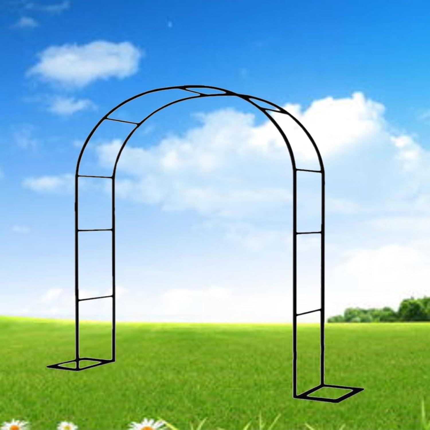 Garden Arch Iron Art, Metal Garden Arbor, Wedding Garden Archway, Indoor Patio Garden Arches, Climbing Rose Arch, Vines Garden Arbor, for Various Plants, Bridal Party Party Decor (Color : Black, Siz