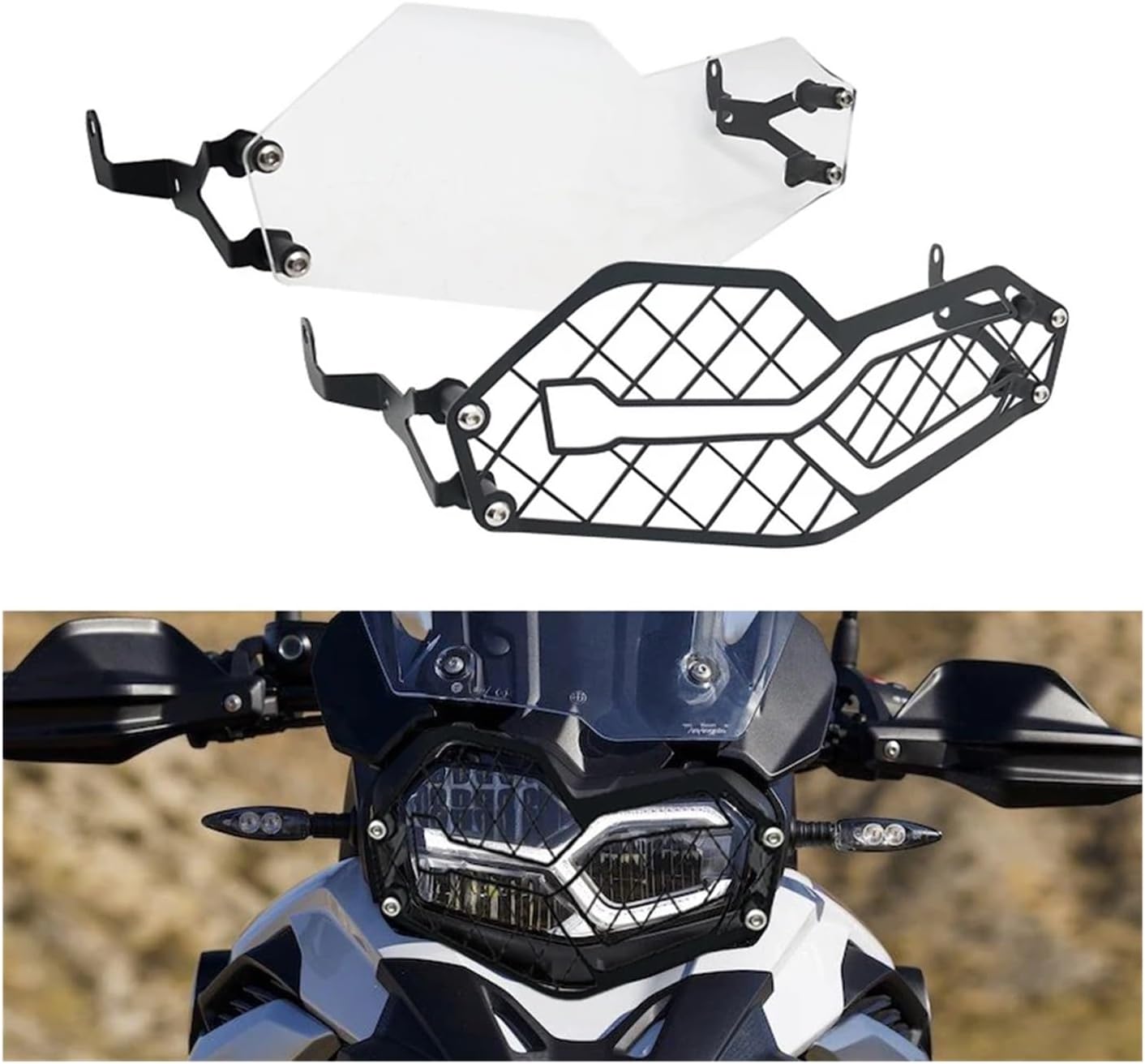 Motorcycle Headlight Protector Head Lights Grille Protection Guard Cover For BMW For F750GS For F850GS 2018-2023,Screen Protect