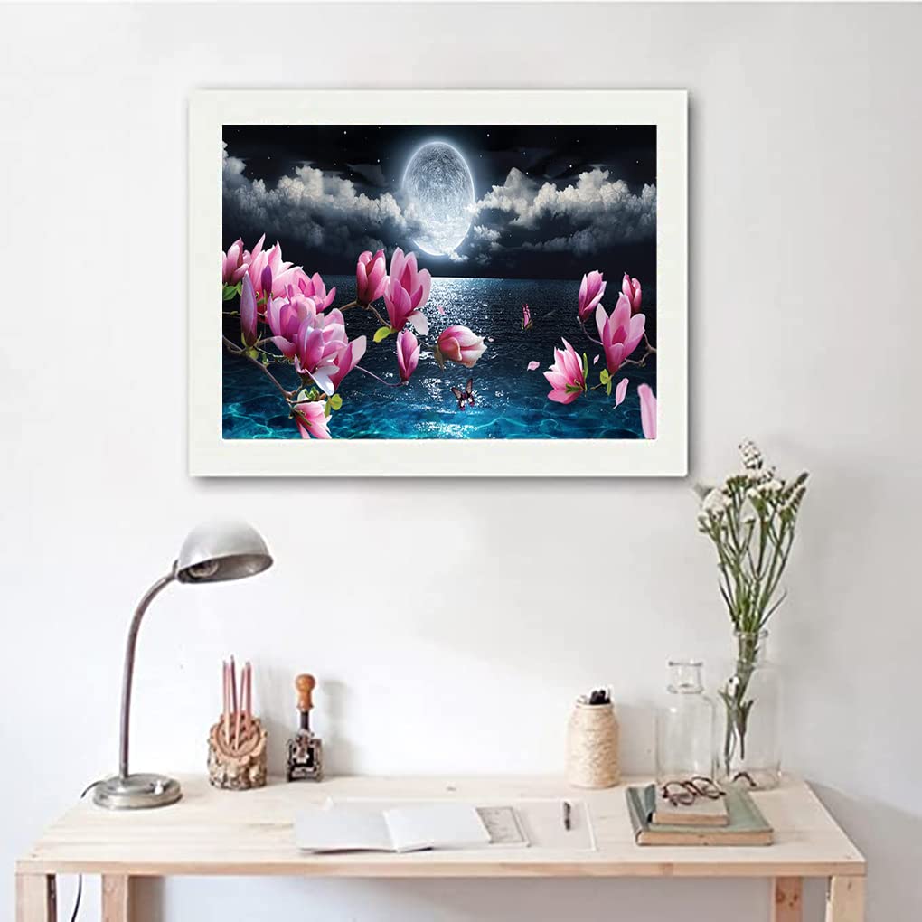 Kit Pittura Diamanti Eiazuiks 5D Fai Da Te - Quadro Fiori 30,5x40,6 Cm Con Gemme Resina - Foto 5