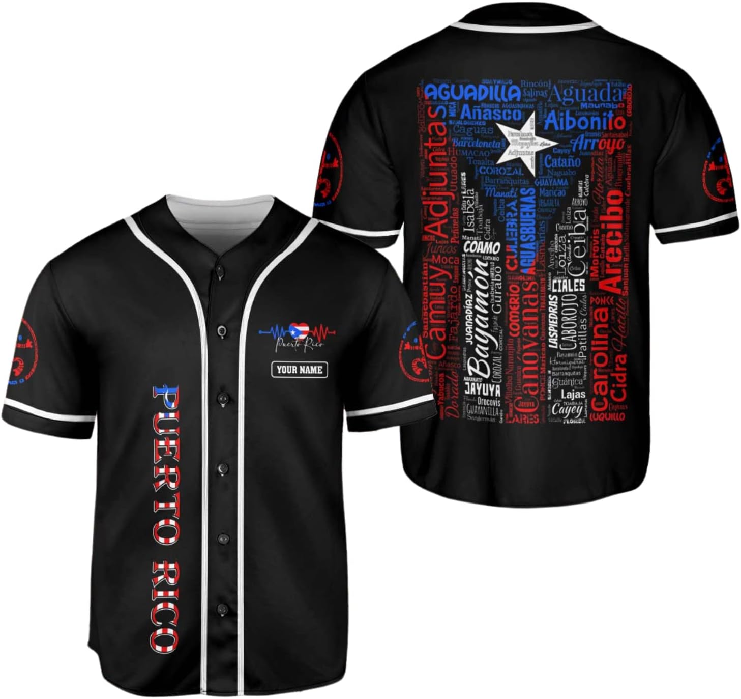 Personalized Puerto Rico Baseball Shirt,Customized Team Name Puerto Rican Baseball Jersey for Men,Women S-5XL