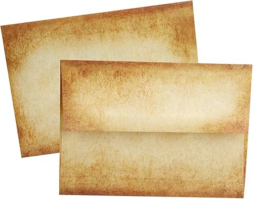 Aged clásico-Style sobres A6Tamaño de papel de pergamino