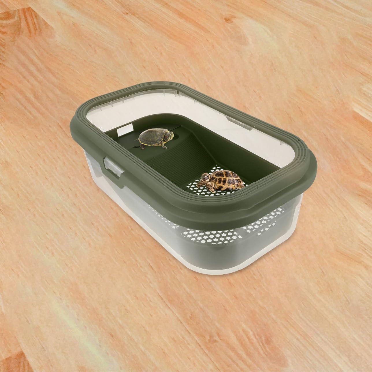 Turtle Feeding Container Tortoise Tank Drying Platform Large Plastic Turtle Aquarium Kit