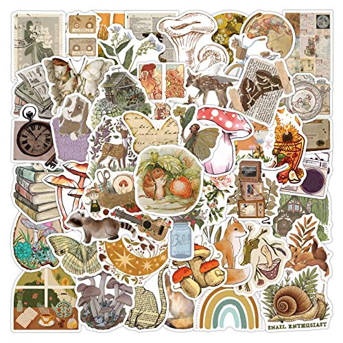 Bonitzdm FG-VINTAGE 54Pcs Vintage Stickers, Aesthetic Cottagecore Decor, Waterproof Vinyl Stickers For Water Bottle, Srapbook, Laptop, Phone Case cover