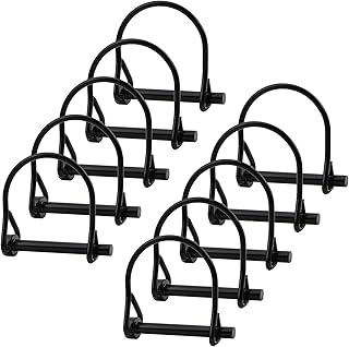 INCREWAY 10pcs Wire Lock Pin, 1/4" Heavy Duty Safety Coupler Shaft Locking Pin Hitch Pto Pin Round Loop Wire Lock Trailers Pin for Farm Lawn Garden