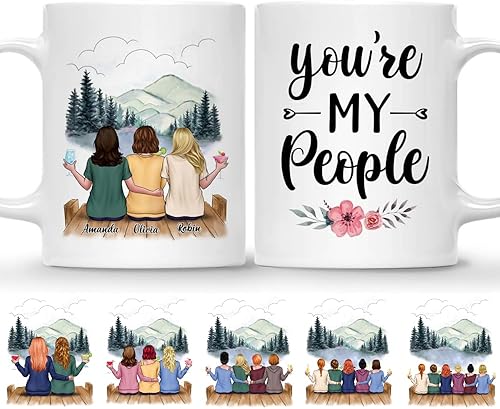 Miniatura 44 de Gossby Taza de café personalizada para mejor amiga, regalo personalizado para mejor amiga con diseño, nombre, Navidad, cumpleaños, regalo de amistad
