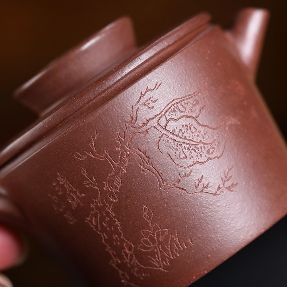 Tetera China de Arena Morada, Tetera Hecha a Mano de Barro Morado, Juego de té de Kung fu Divertido y Transparente