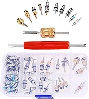 Vista 1 de Mtsooning Kit de accesorios de núcleo de válvula de aire acondicionado, AC R12 R134A Núcleos de vástago de válvula de neumático de refrigeración