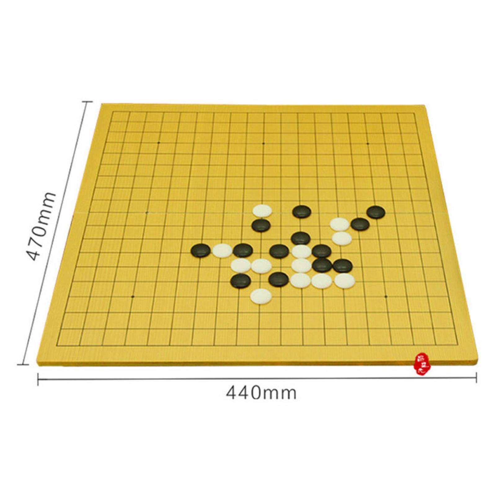 allforyou Bstfamly Go Chess 19 Scacchiera Stradale 47 cm * 44 cm * 0,5 cm Pieghevole Scacchiera in Legno Vecchio Gioco di Go Weiqi Board per 2,2 cm Pieces 45