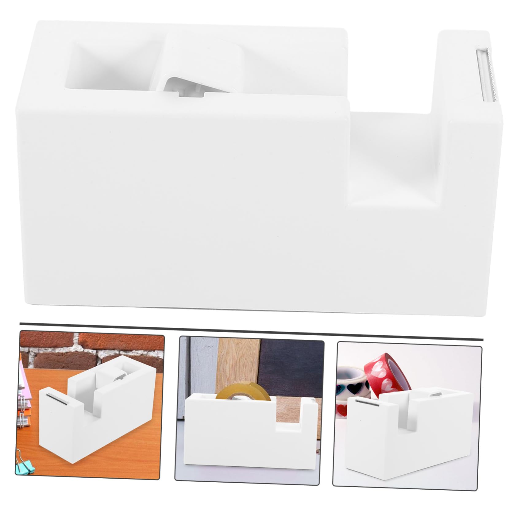 OSALADI 3 Pezzi distributore di nastro Titolare scrivania porta nastro mini Cutter distributore di nastri portatili distributori a nastro distributore a nastro addominali bianca
