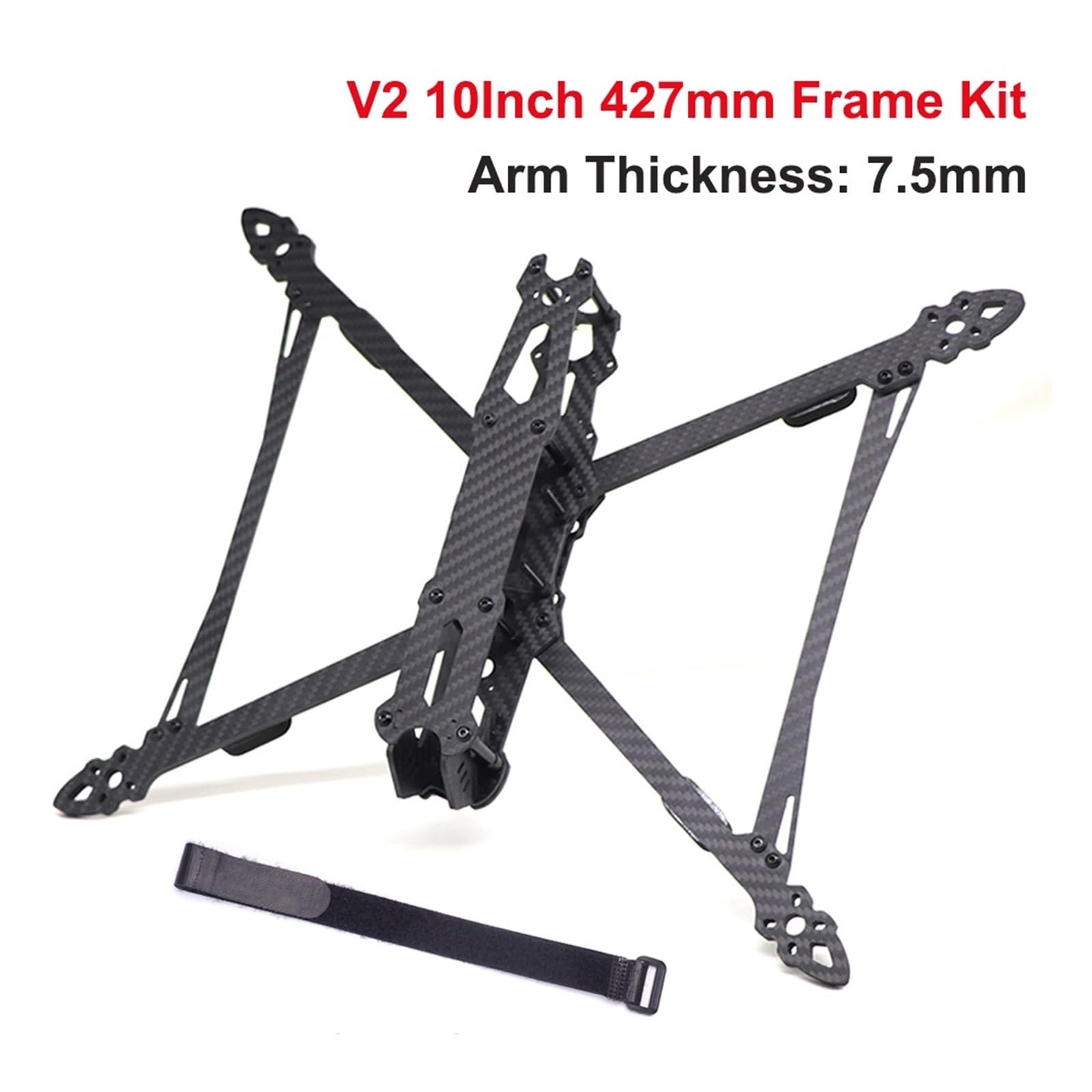 Kit telaio drone, Mark4 V2 fibra di carbonio 7/8/9/10 pollici | Telaio freestyle quadricottero tipo X, passo 295/367/387/427mm, interasse foro camera 19mm(Mark4 V2 10Inch427mm)
