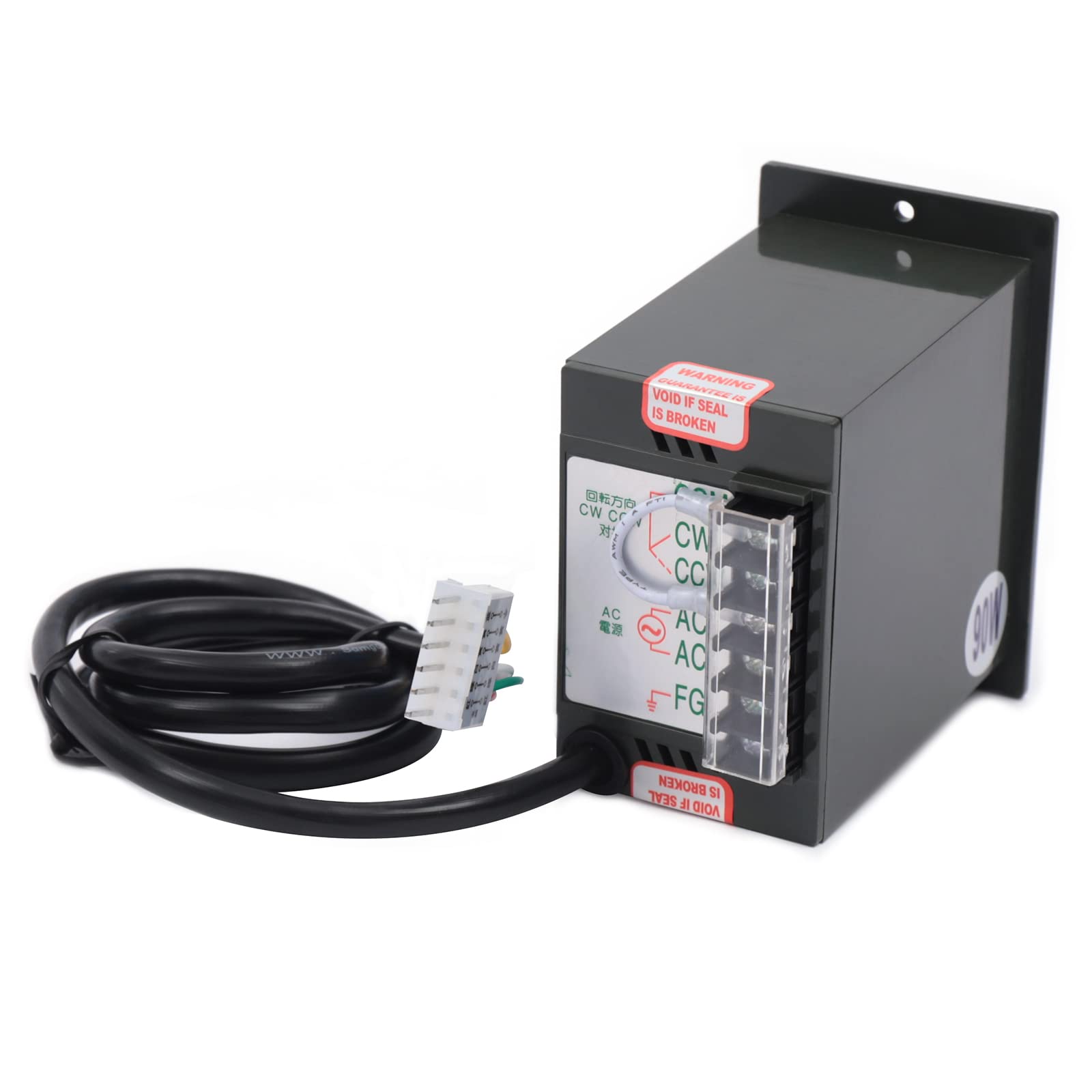 Motor de engranaje, motor AC 220 V 90 W con velocidad regulable sin niveles, motor convertidor de frecuencia con regulador de engranaje y soporte, par alto (20 K)