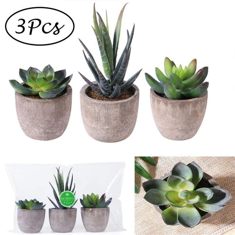 3pcs Decorativo Faux succulente Flower Pot Vaso Macetas Planter Artificiale succulente Falso Simulazione Piante con pentole