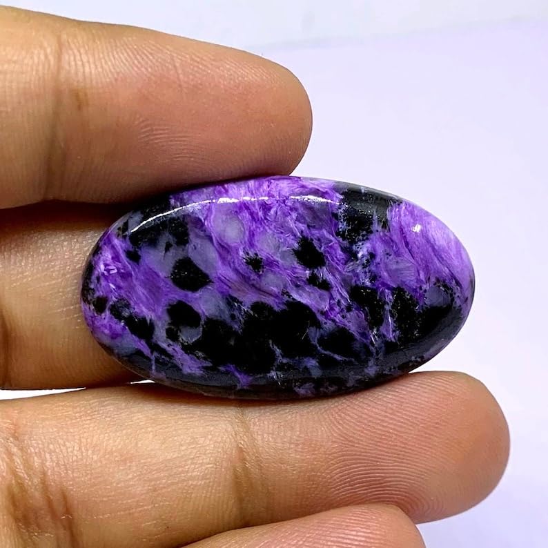 Charoite naturelle de qualité supérieure pour bague et collier - 7