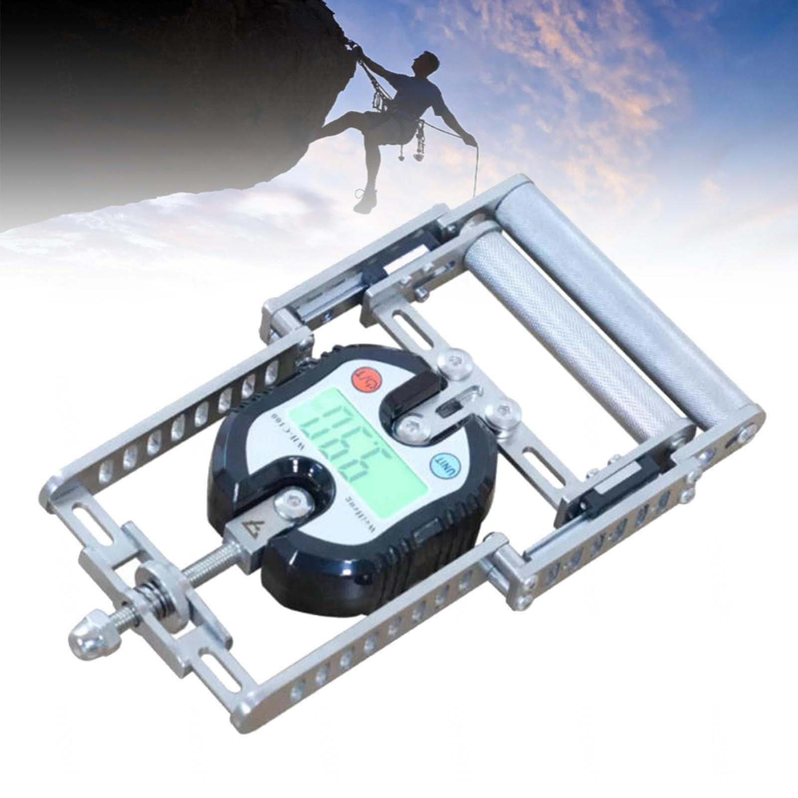 Handdynamometer, Digitaler Handgriffkrafttester mit LCD-Display, Edelstahlstruktur, Rutschfester Griffabstand Einstellbar, für Fitnesstraining