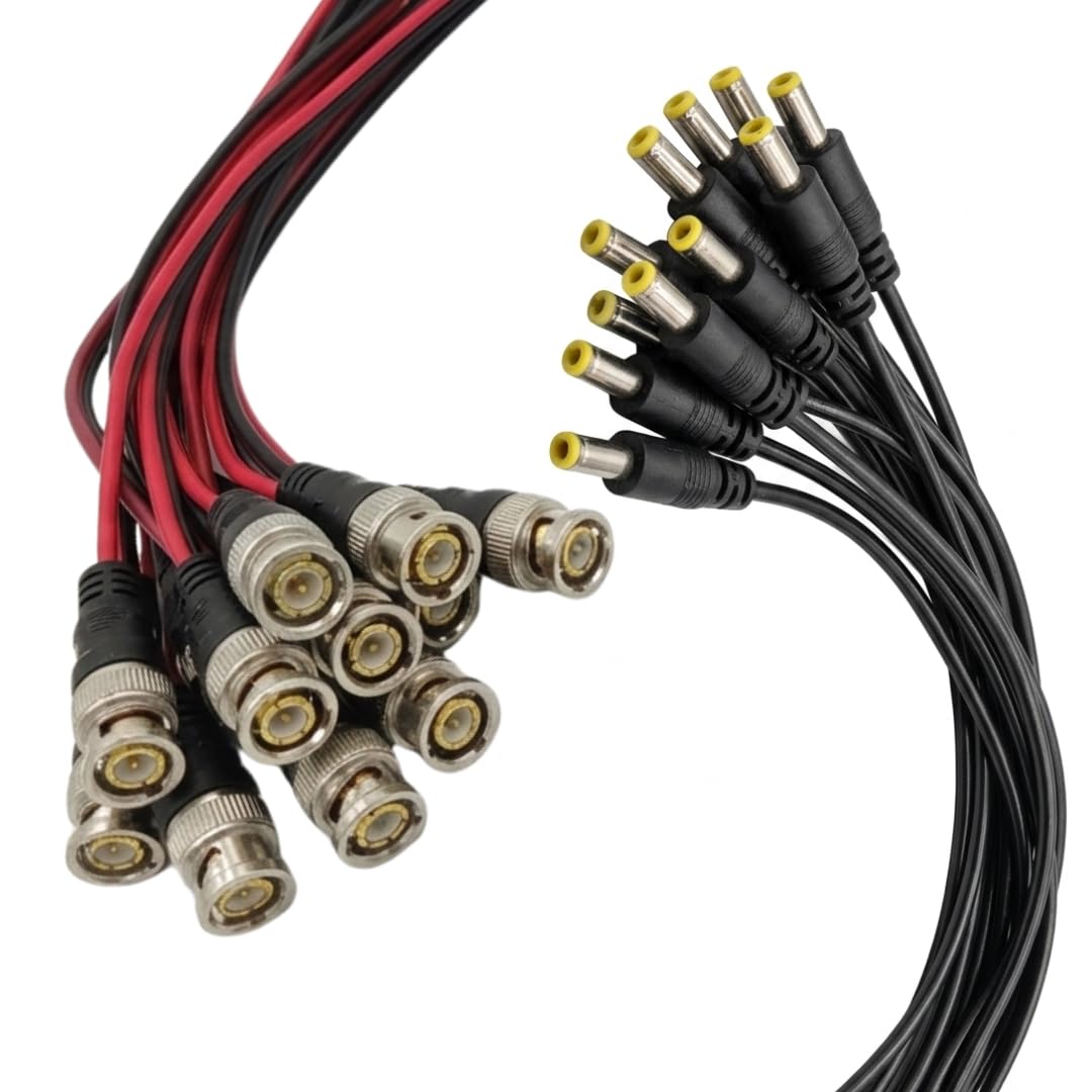 WIRESLAB Combo Pack of 5 BNC Connectors with Copper Wire and 5 DC Power Pigtail Male Cables, 2.5mm Barrel Jack, for CCTV Camera, DVR (5 pcs each, total 10 pcs)-picture-13