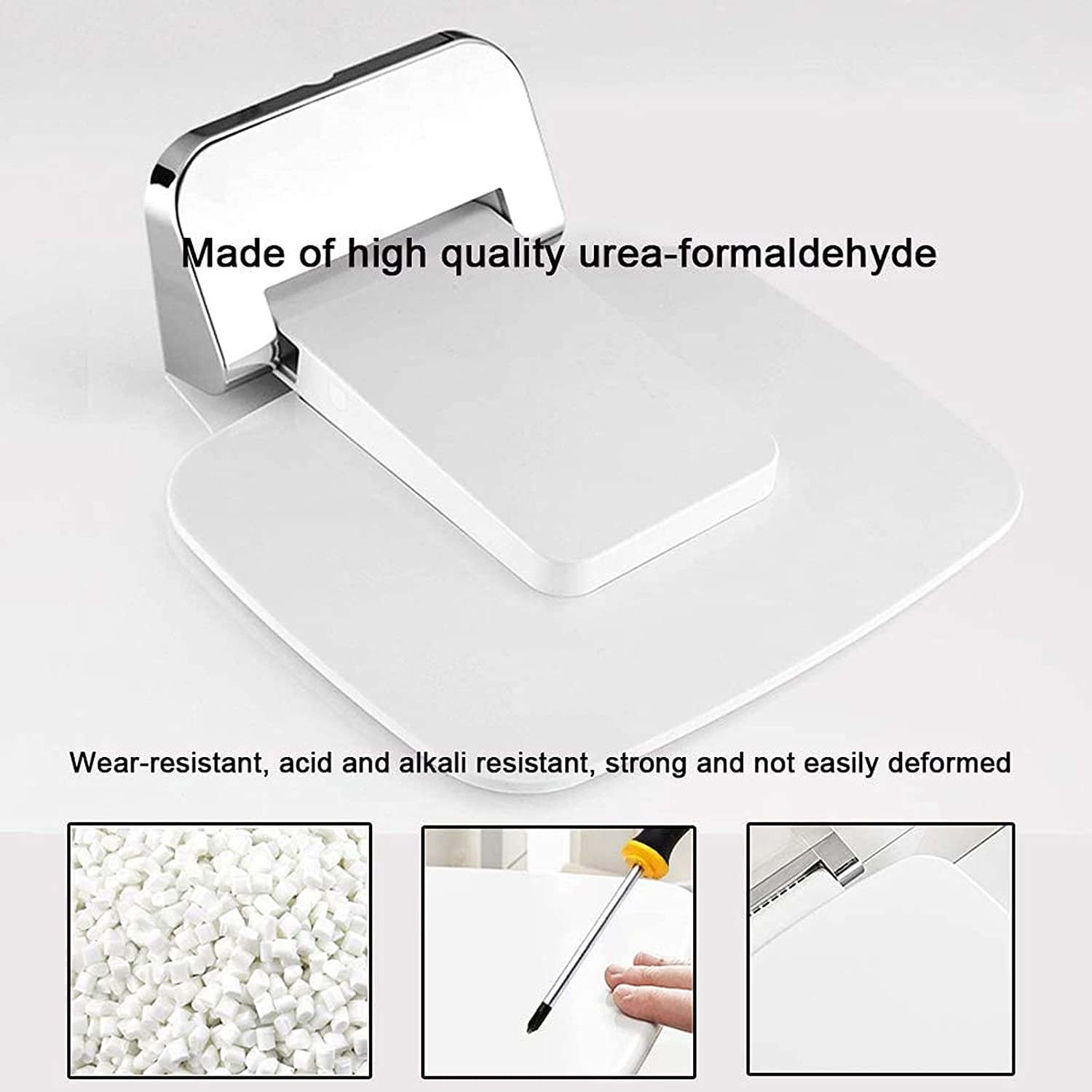 Asiento de Ducha de Pared, Taburete de baño Plegable, Silla Antideslizante Taburete Plegable de Pared de Acero Inoxidable Asiento de Ducha Plegable para bañera Banco de Zapatos de