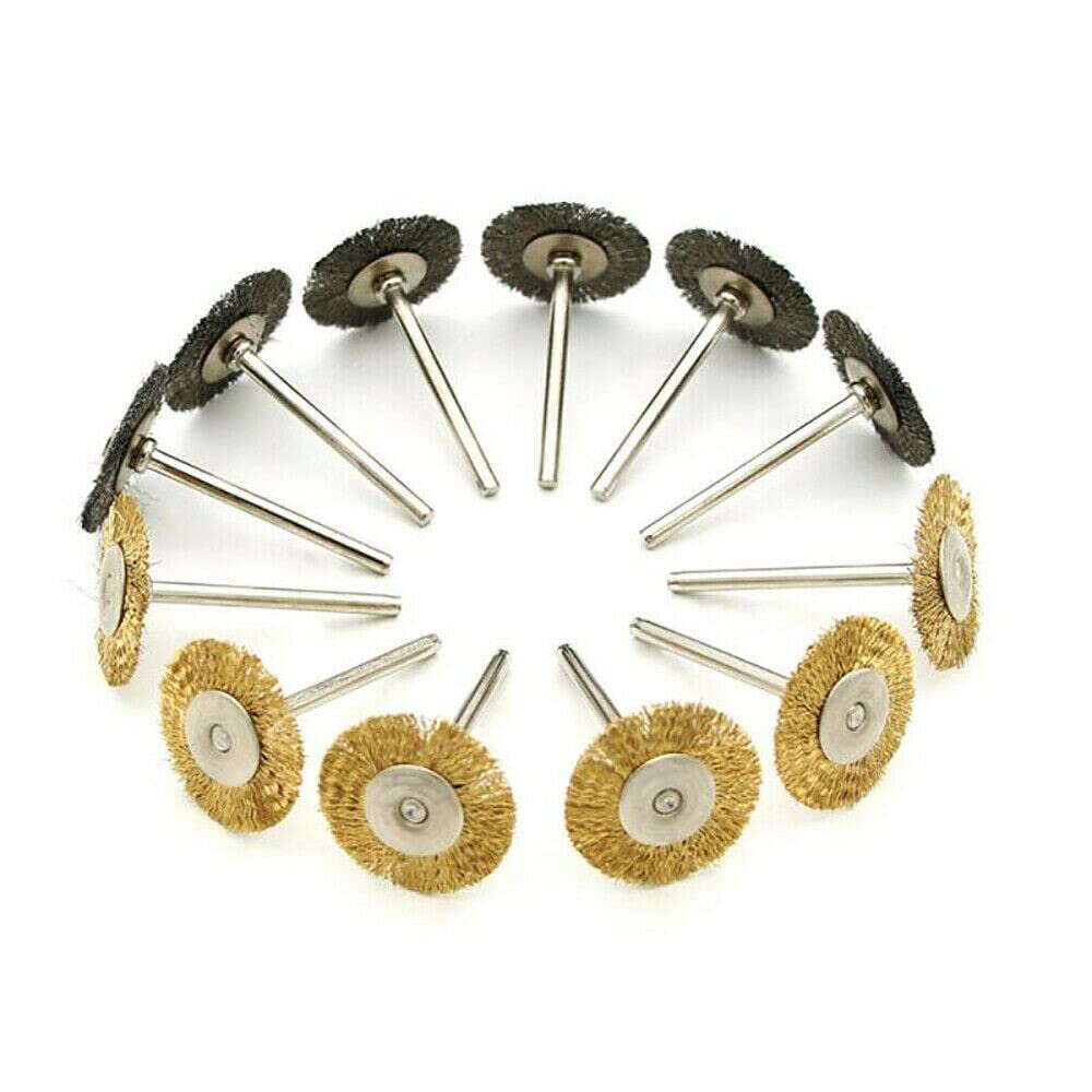Szczotka druciana T-Shaped Brass Wire Brushes, for Drills Set,47pcs Rotary Steel Polishing Cup Tool Removal Cleaning Tools Accessories