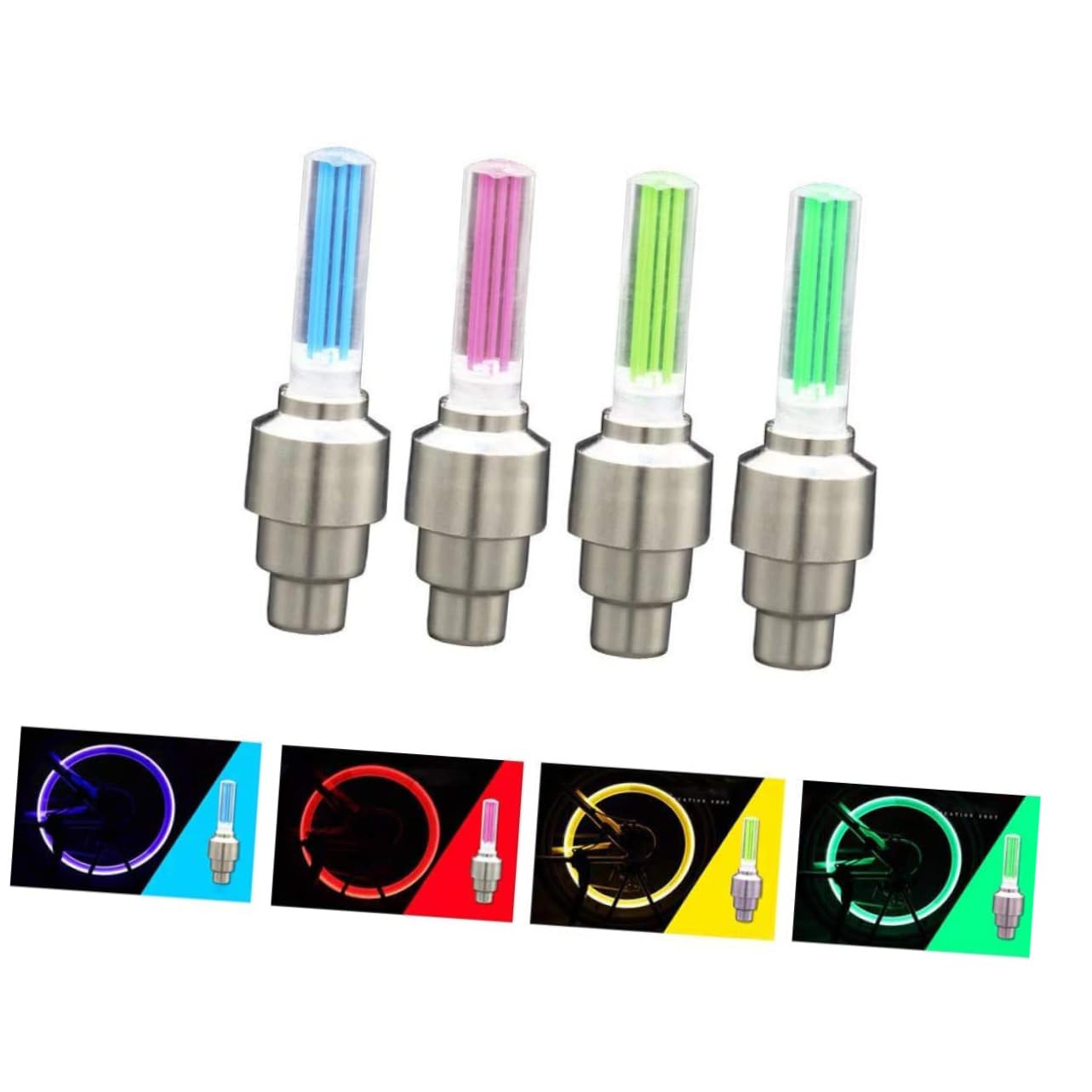 ifundom 2sets Bike Tire Lights Flashing Wheel Illumination for Safe Cycling Easy Installation Premium Quality Random Colors for Day Night Rides Random Color 8pcs*2