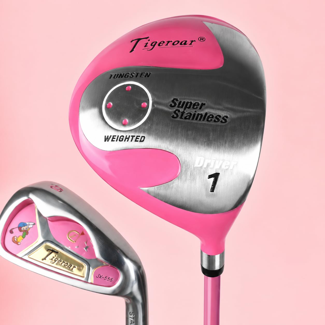 5-teiliges Junior Golfset für Jungen, leichtes Golfschläger-Set mit -Schäften, tragbare Golftasche, perfekt für Anfänger