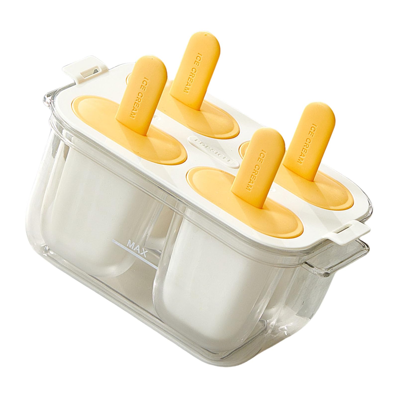 Kalttoy White And Yellow Cream Maker Mold With Stick Food Grade Silicone Homemade Popsicles Double Layer Ice Cubes Tray Kitchen Tool Ice Cubes Tray