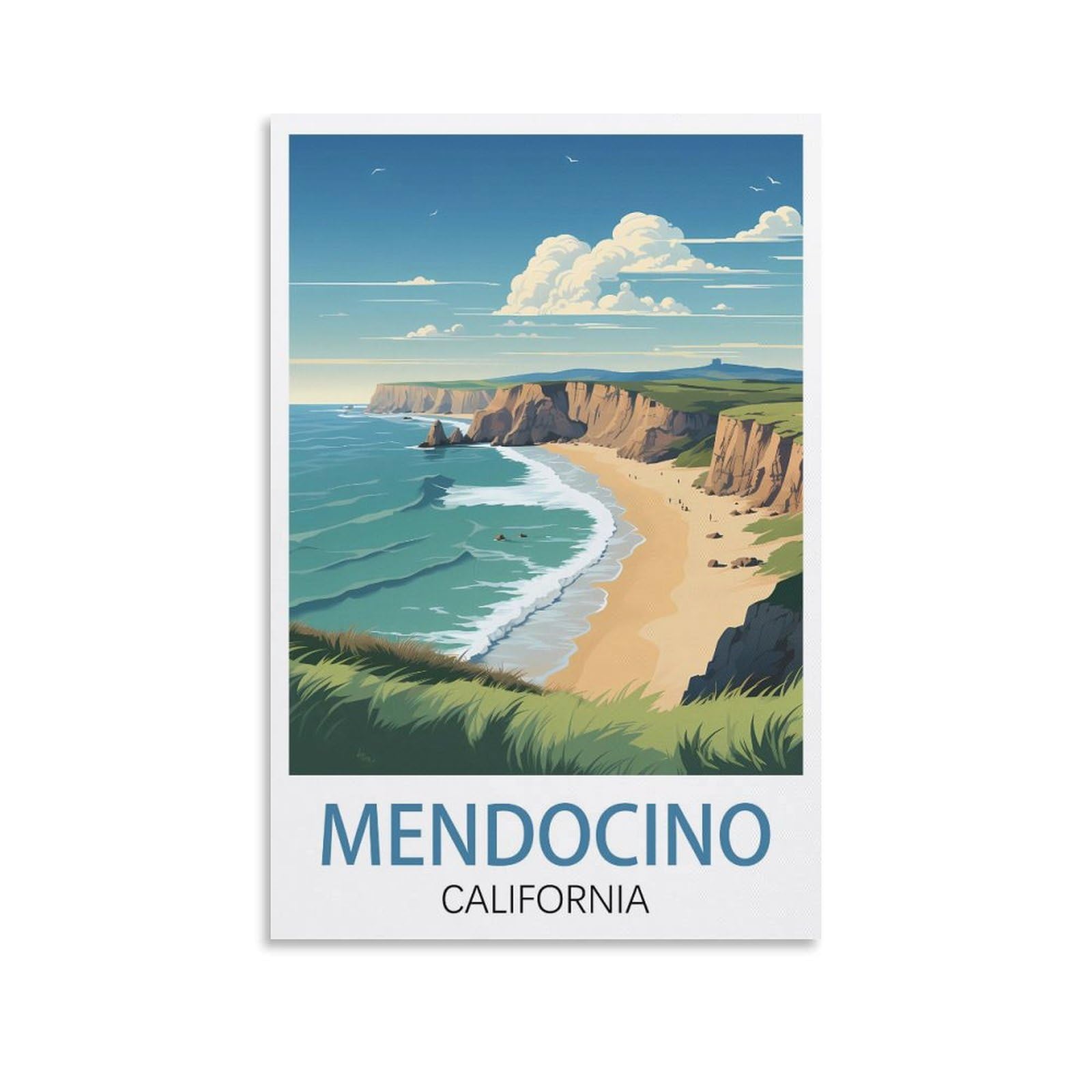 Metal Tin Sign Plaque Poster Vintage Plaques Poster Plaque Decor Retro Posters Gallery Wall Art Print Mendocino California Posters 15x30cm