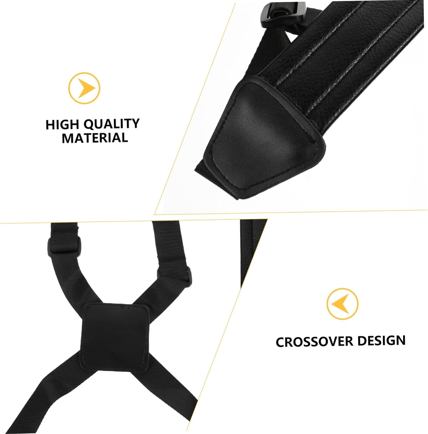 Abaodam 3pcs Sax Harness Soft Saxophone Neck Strap Double Straps for Saxophones