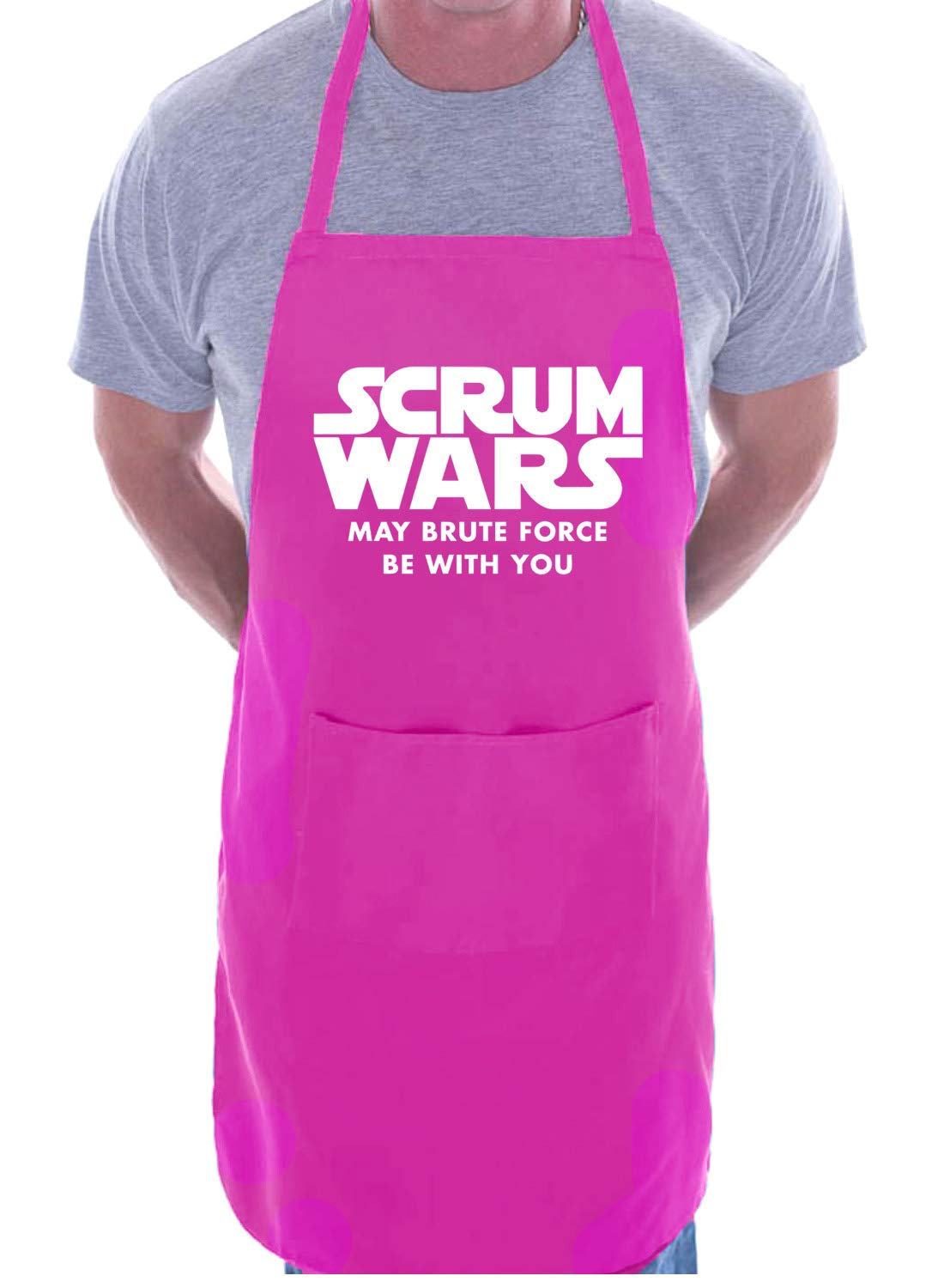 Print4U Scrum Wars Rugby Player BBQ Novelty Cooking Apron Pink