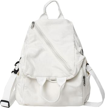 Laptop Backpack for Men Women Travel Canvas Small Backpack Factory DirectlyWhite